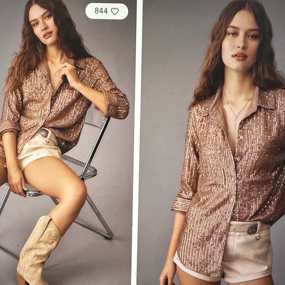 Anthropologie Sparkle Shirt SMALL